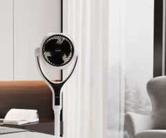 Space Modern Pedestal Fan with 3D Tilt, Feather Touch Controls & LED Backlight 2026