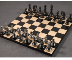 Staunton Inspired Brass Metal Luxury Chess Pieces Only Set – royalchessmall
