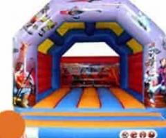 Superheroes Themed Bouncy Castle with Side Slide