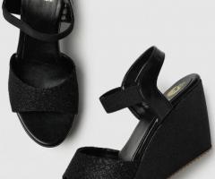 Black Open Toe Block Heels | Marcloire