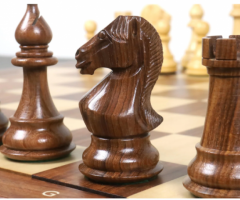 Majestic Series Staunton Chess Pieces Only Set - Golden Rosewood – royalchessmall - 1