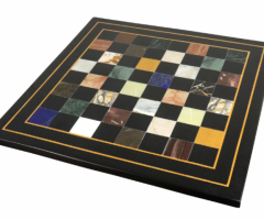 Marble Stone Luxury Chess Board - Black & Multi Colour Semi-Preci – Royal Chess Mall India