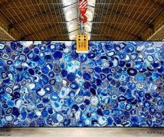 Elevate Your Space with Stunning Blue Agate Slabs from Divya Gem Stonex