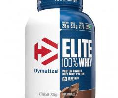 Dymatize Elite 100% Whey Protein 5 Lb + Free Super Shaker