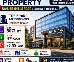 SALE OF COMMERCIAL PROPERTY TOP BRAND CORPORATE OFFICE TENANT AT BANJARAHILLS