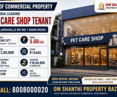 SALE OF COMMERCIAL PROPERTY INDIA LEADING PET CARE SHOP TENANT AT BANJARAHILLS ROAD NO:1