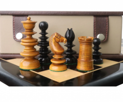 Combo of 3.3" St. John Pre-Staunton Calvert Chess set - Pieces in Ebon – royalchessmall - 1