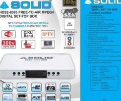 SOLID HDS2-6363 New HD MPEG-4 DVB-S2 Set-Top Box with PVR( Free dish tv setup-box)