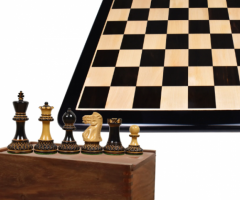 3.9" Parker Staunton Carved Chess Set Combo - Pieces in Lacquered Burn – royalchessmall