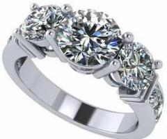 Elegant Lucita Women's Silver & CZ 3 Stone Ring - Timeless Beauty