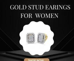 Make statements with gold stud earrings for women in NZ | Stonex Jewellers