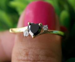 Exquisite Black Heart Diamond Ring for Sale