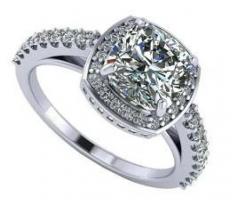 ✨ Eternal Elegance: Cushion Cut Halo Engagement Ring 