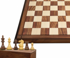 3.75" Queens Gambit Staunton Chess Pieces with 21" Drueke Style Matt F – Royal Chess Mall India - 1