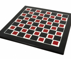 Black & Red Semi Precious Stone Luxury Chess Board
