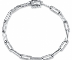 Graceful Links: Paperclip Bracelet with Diamonds